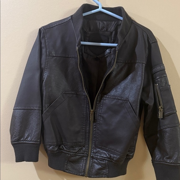 Urban Republic Kids Black Leather-Style Jacket - Picture 3 of 6